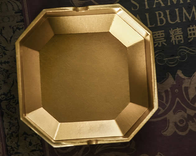 Creative polygon golden copper ashtray desktop decoration
