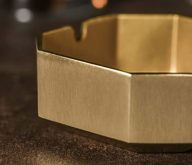 Creative polygon golden copper ashtray desktop decoration
