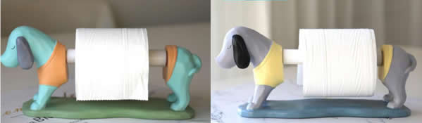 Cute cartoon dachshund dog rolled paper holer