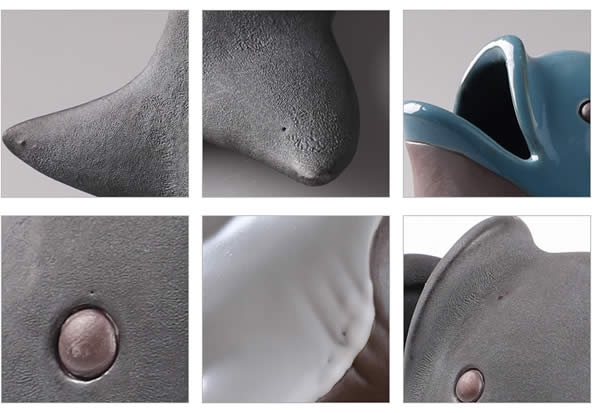 Cute little dolphin ceramic ashtray home decoration