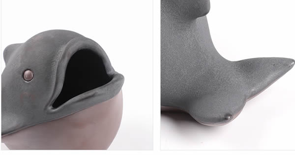 Cute little dolphin ceramic ashtray home decoration