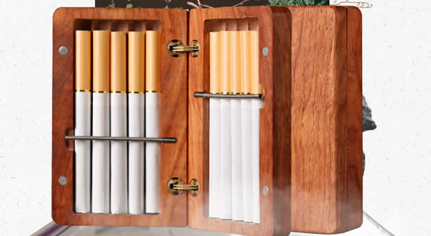 Exquisite Handmade Portable Wooden Cigarette Case