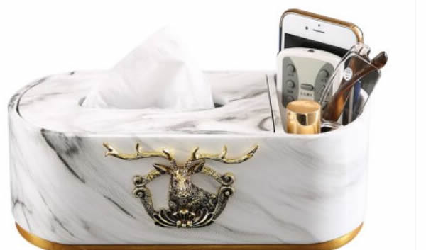 Exquisite fashion elk decoration tissue box remote control storage box