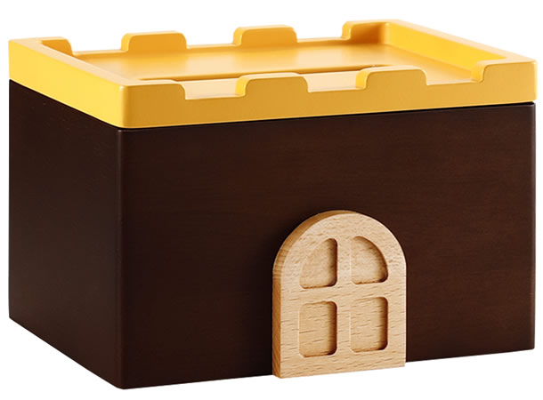 Fashion wooden small house castle tissue box home decoration idea