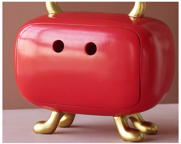 Fun Red Monster Cartoon Home Desktop Decoration Tissue Box