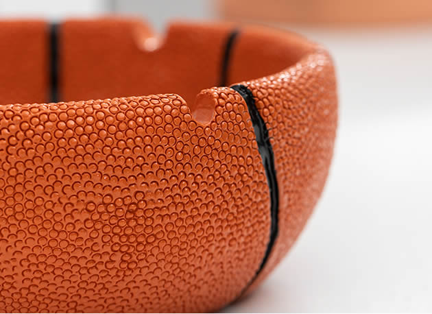 Fun basketball football ceramic round ashtray