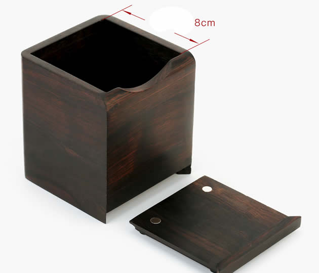 Retro Wooden Square Pen Holder With Phone Holder