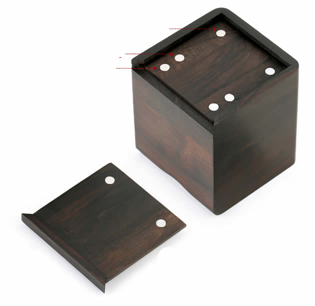 Retro Wooden Square Pen Holder With Phone Holder
