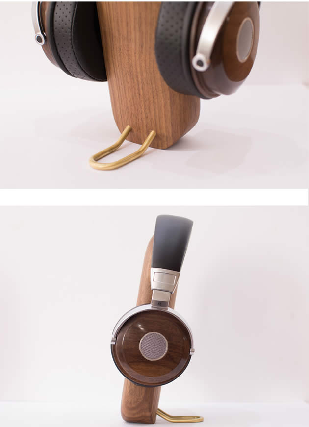 Universal Desktop Organize Wooden Headphone Stand Black Walnut Beech Holder