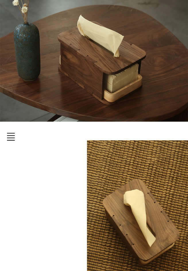 Simple Desktop Storage Wooden Tissue Box