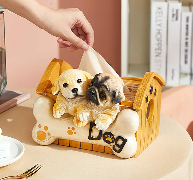 Cute Small Dog House Living Room Decoration Tissue Box