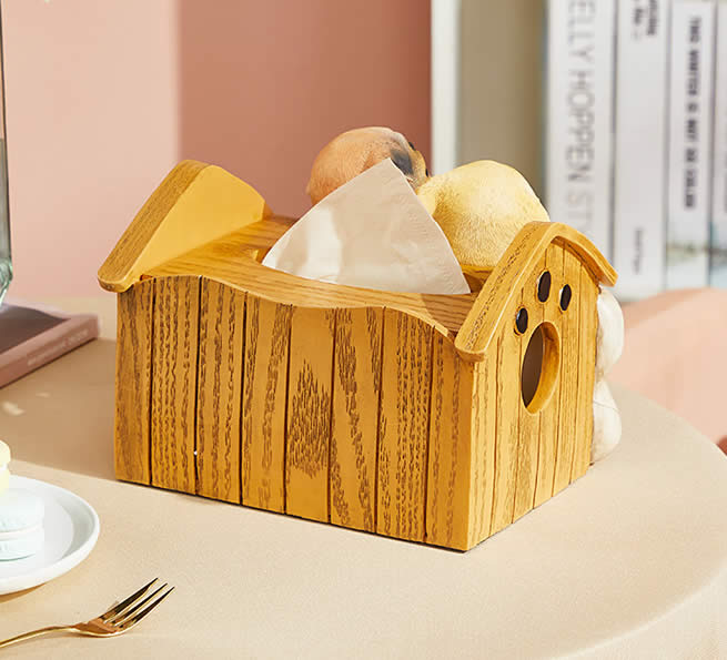 Cute Small Dog House Living Room Decoration Tissue Box