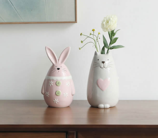 Cute Ceramic Animal Decorative Small Vase