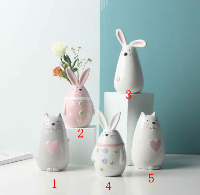 Cute Ceramic Animal Decorative Small Vase