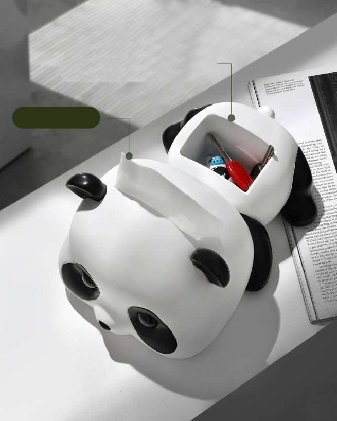 Cute Panda Phone Remote Organizing Storage Box & Tissue Box