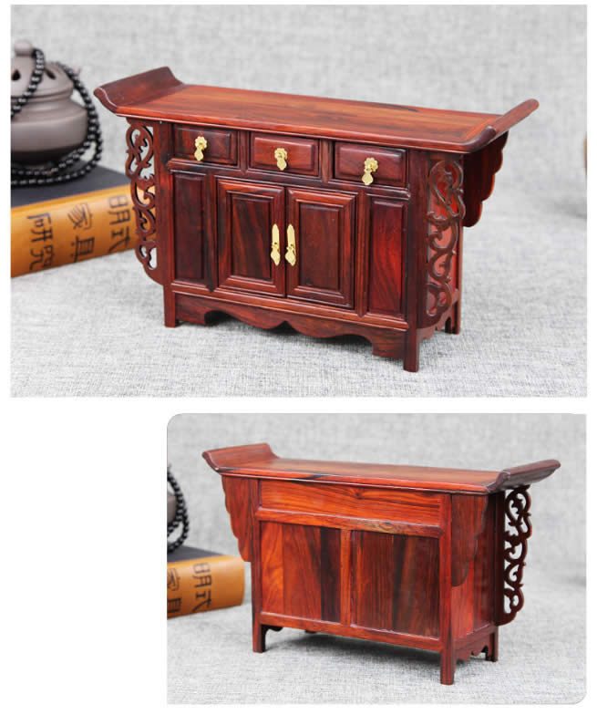 Retro Mini Rosewood Desk Shape Storage Box Jewelry Wood Organize