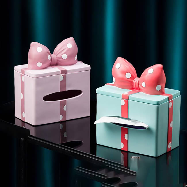 Beautiful Cartoon Bow Tissue Box