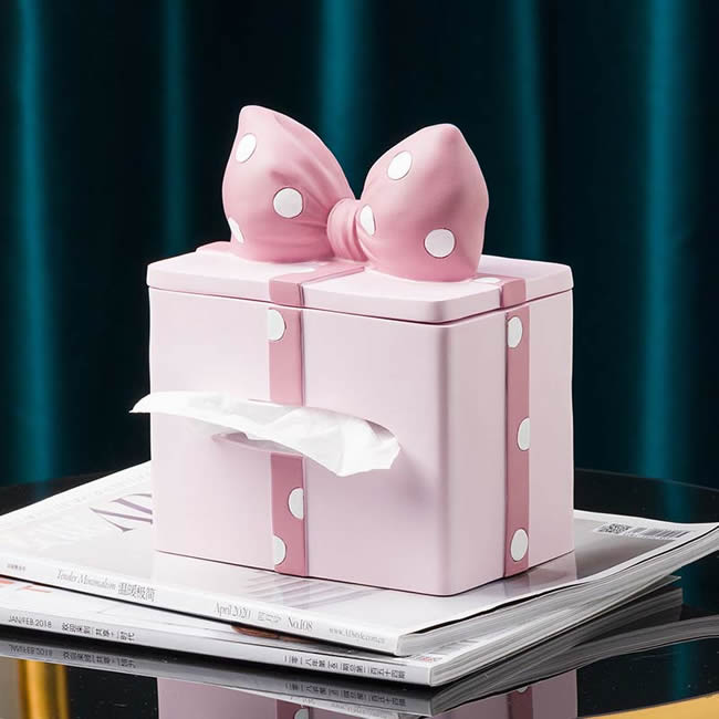 Beautiful Cartoon Bow Tissue Box