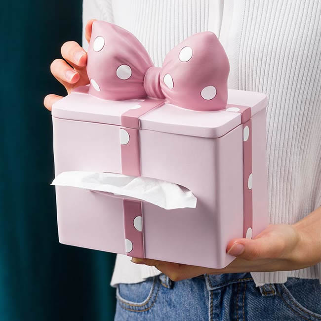 Beautiful Cartoon Bow Tissue Box