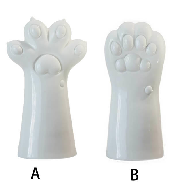 Cute White Cat Paw Ceramic Small Vase