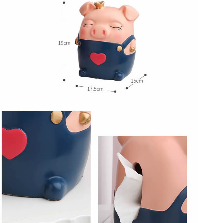 Cute Suspender Skirt Pink Piggy Tissue Box