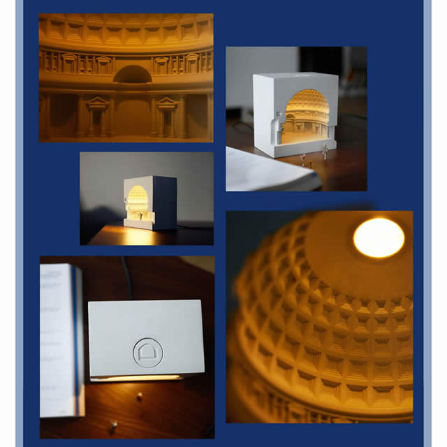 Classic Building Concrete Pantheon Night Light Decoration Ornaments