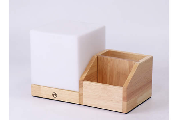 Creative Desktop Wooden Storage Box With Night Light Function