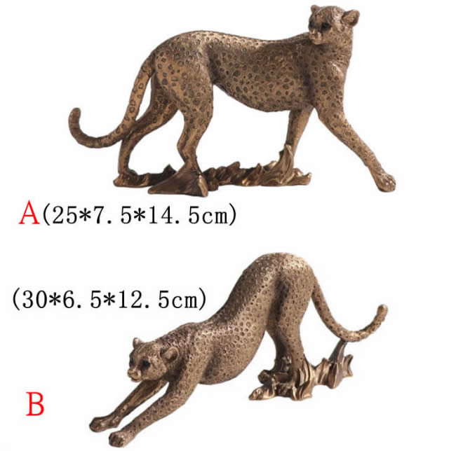 Classic African Leopard Art Sculpture Ornament