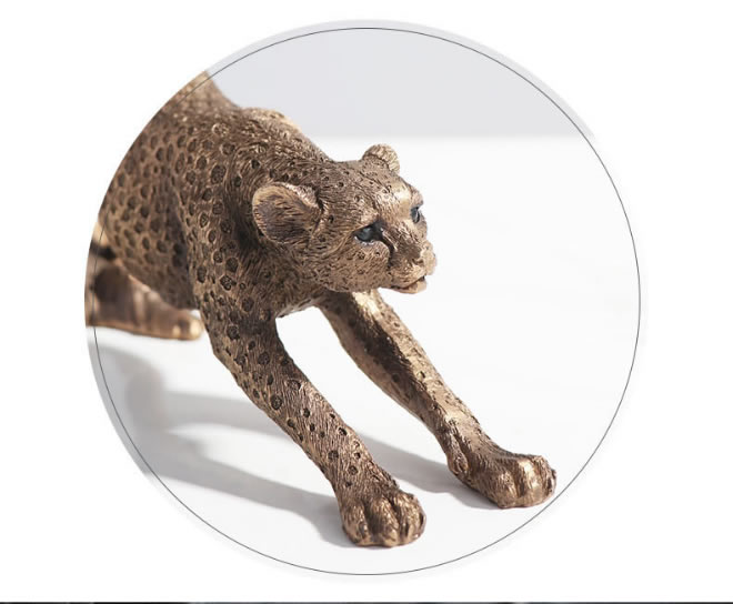 Classic African Leopard Art Sculpture Ornament