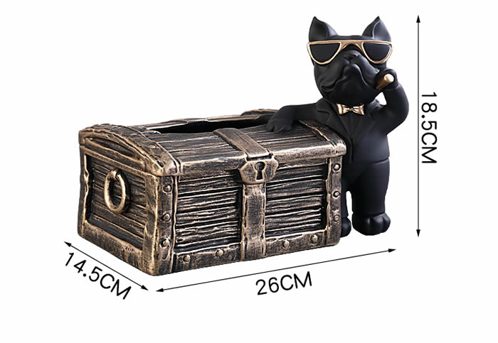 Creative Bulldog And Treasure Box Decoration Tissue Box