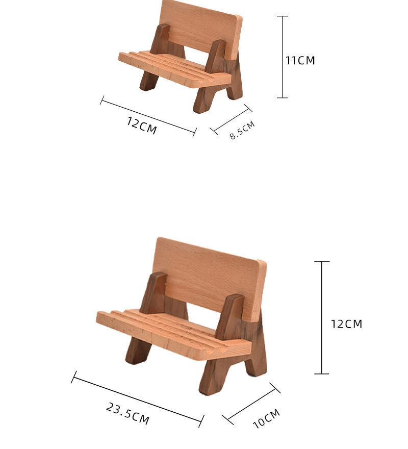 Cute Mini Chair Phone Holder, Card Display Wooden Stand for Desk