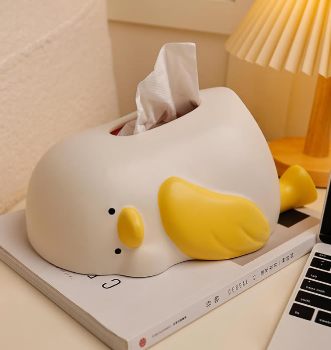 Creative Lay Flat Chick Ceramic Decorative Tissue Box