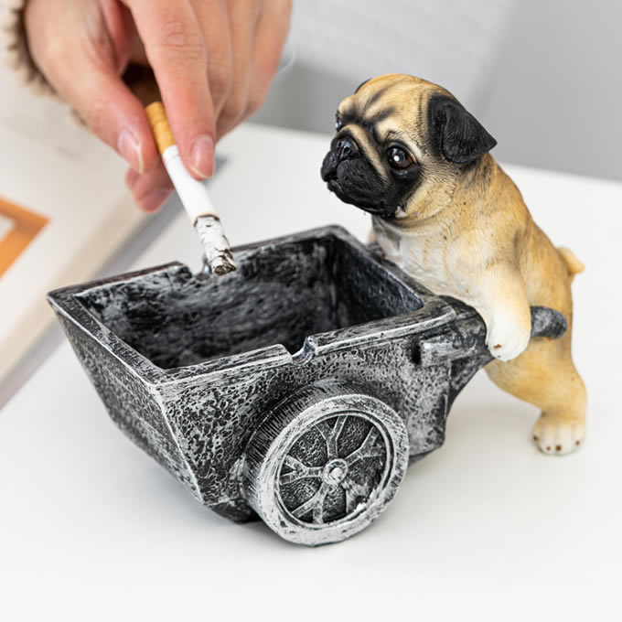 Cute Cartoon Piggy Puppy Trolley Shape Ashtray