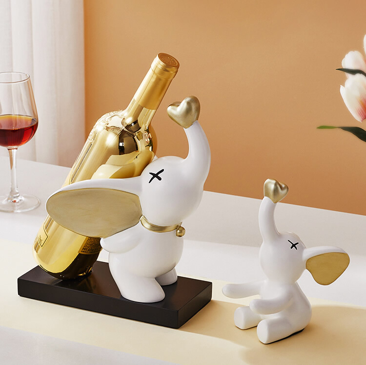 Elephant Wine Rack Bottle Holder, Home Tabletop Decoration Ornament