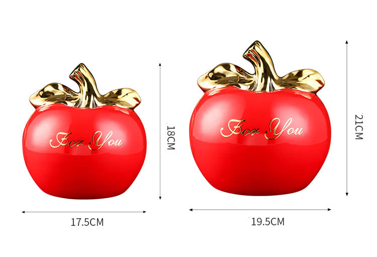 Exquisite Christmas Red Apple Decorative Piggy Bank