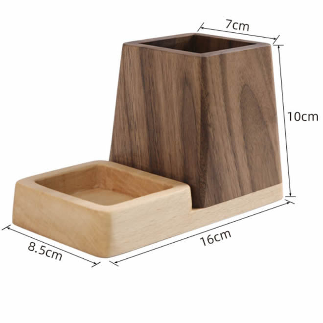 Exquisite Pure Wood Office Organize Storage Pen Holder