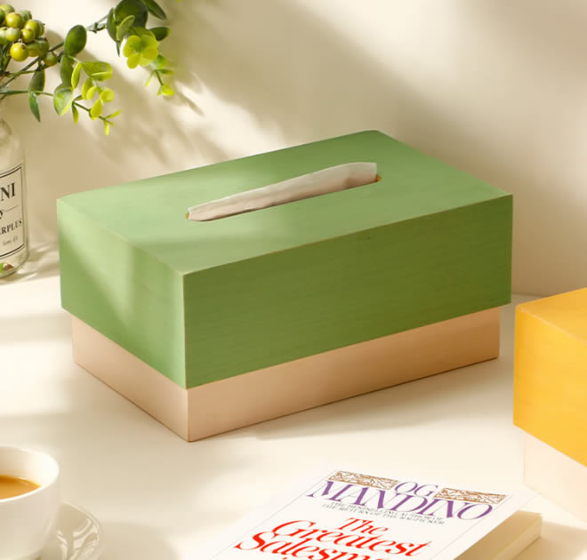 Natural Maple Square Wooden Tissue Box