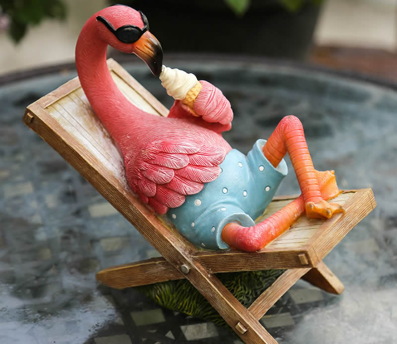 Personalized Flamingo Resin Sculpture Ornament