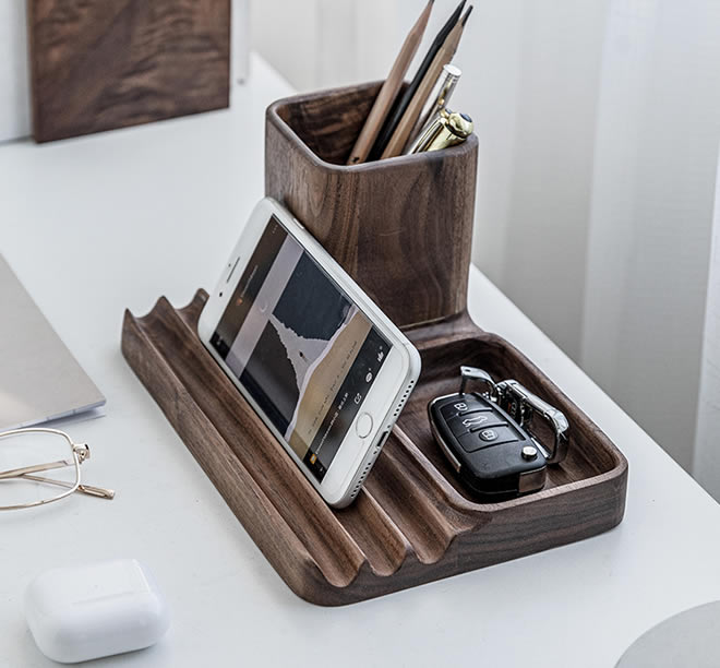 Office Desktop Organizer Storage Box Pen Holder Phone Holder