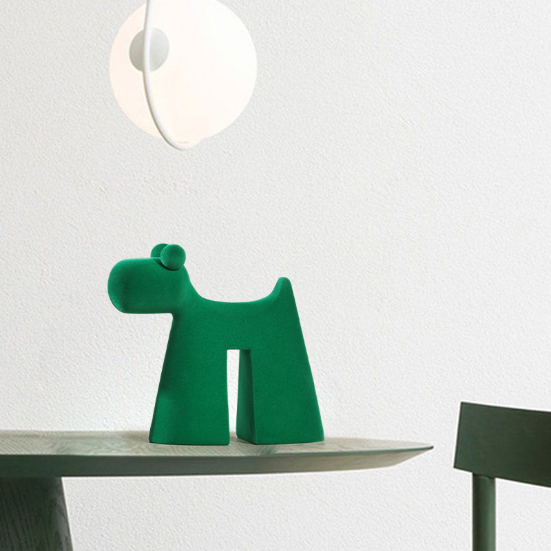 Abstract Geometric Art Dog Sculpture Office Desk Decoration