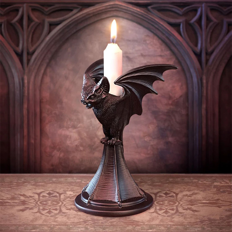 Bat Shaped Candle Holder Tabletop Decorations Statue