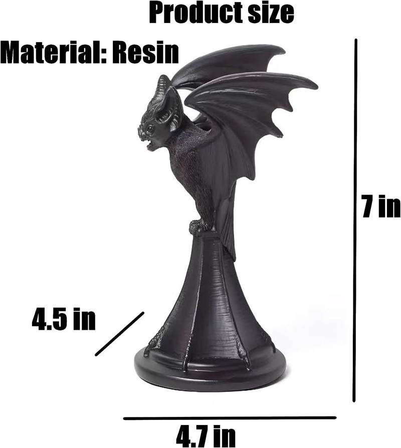 Bat Shaped Candle Holder Tabletop Decorations Statue