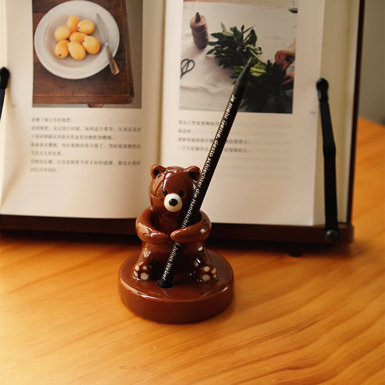 Bear Pen Holder In An Embrace