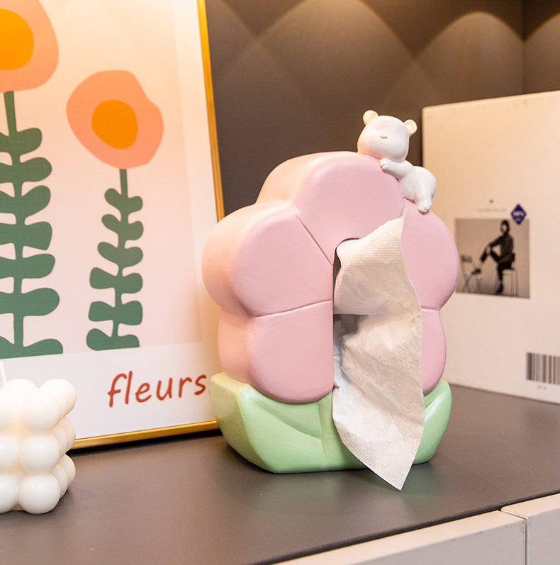 Beautiful Desktop Decoration Flower Tissue Box