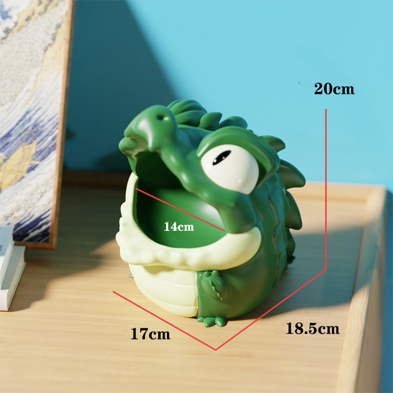 Big-Eyed Crocodile Desktop Storage Box And Decorative Ornament