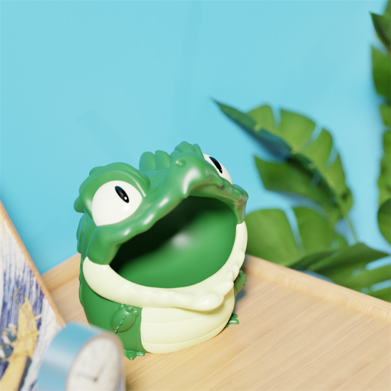Big-Eyed Crocodile Desktop Storage Box And Decorative Ornament