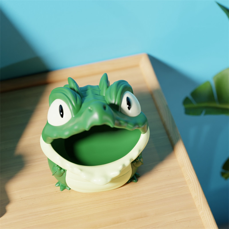 Big-Eyed Crocodile Desktop Storage Box And Decorative Ornament
