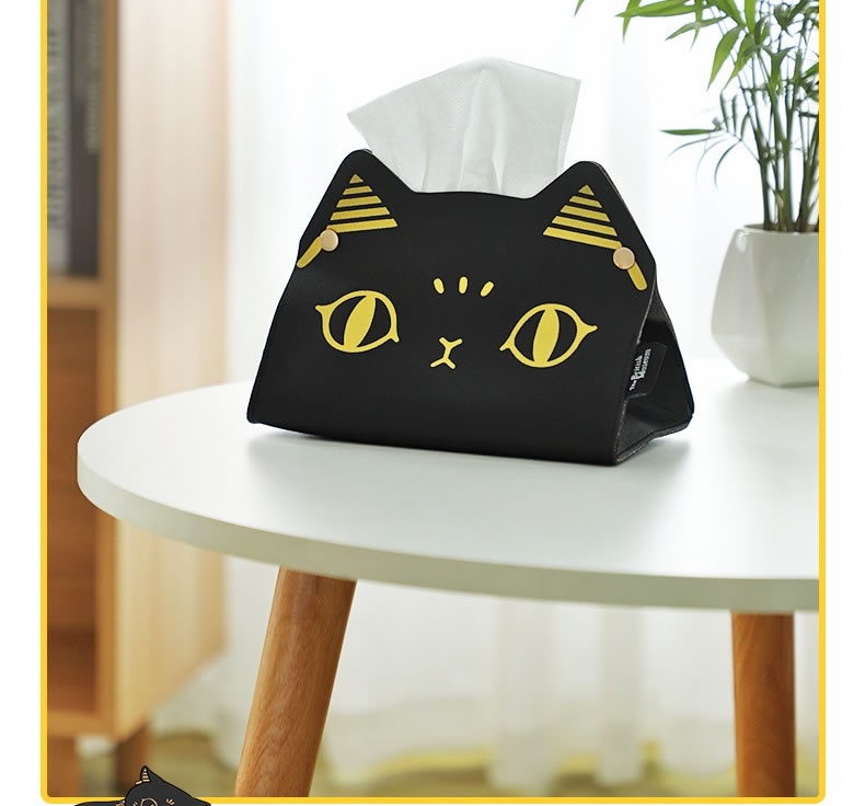 Big Eyes Black Cat Tissue Box