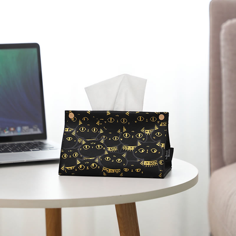 Big Eyes Black Cat Tissue Box