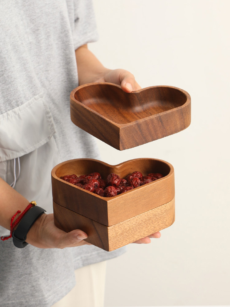 Black Walnut Heart-Shaped Candy,Nut Storage Tray